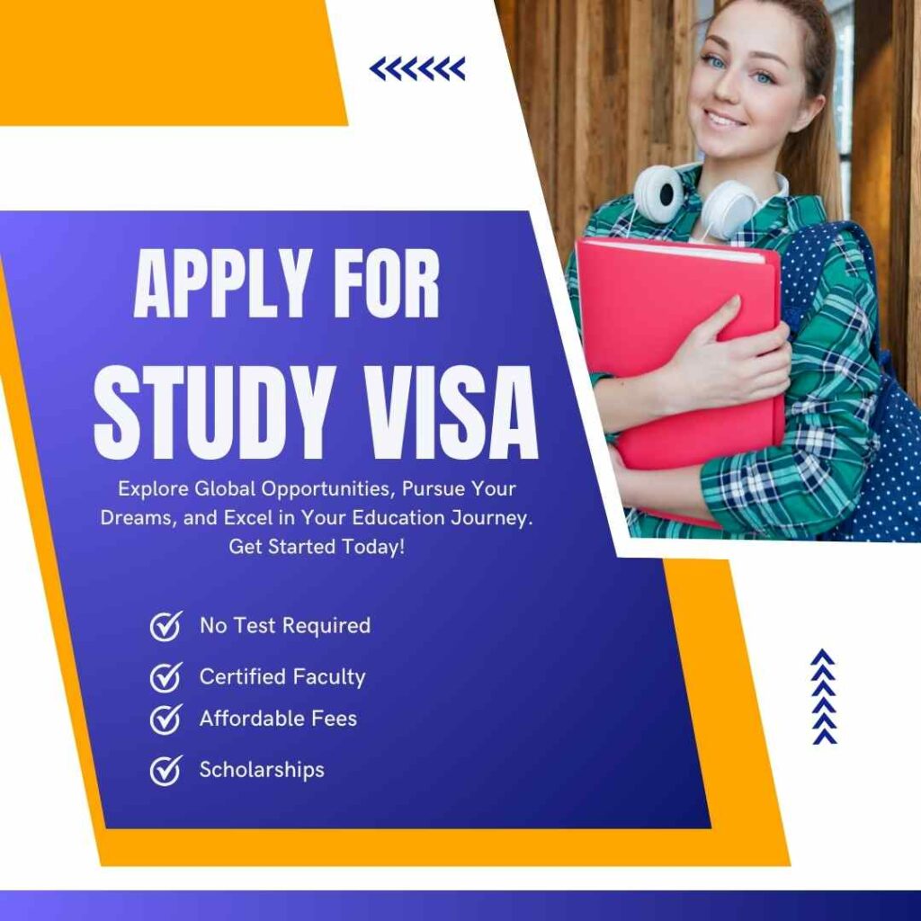 White, Blue and Orange Modern Study Visa Consultancy Promo Instagram Post